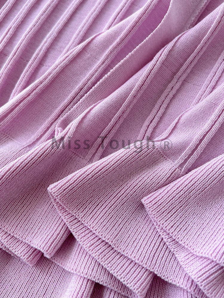 Autumn French Retro Knitted Elegant Long Dress Women Design V-neck Single Breasted Dresses Female Fashion Solid Slim Clothes New