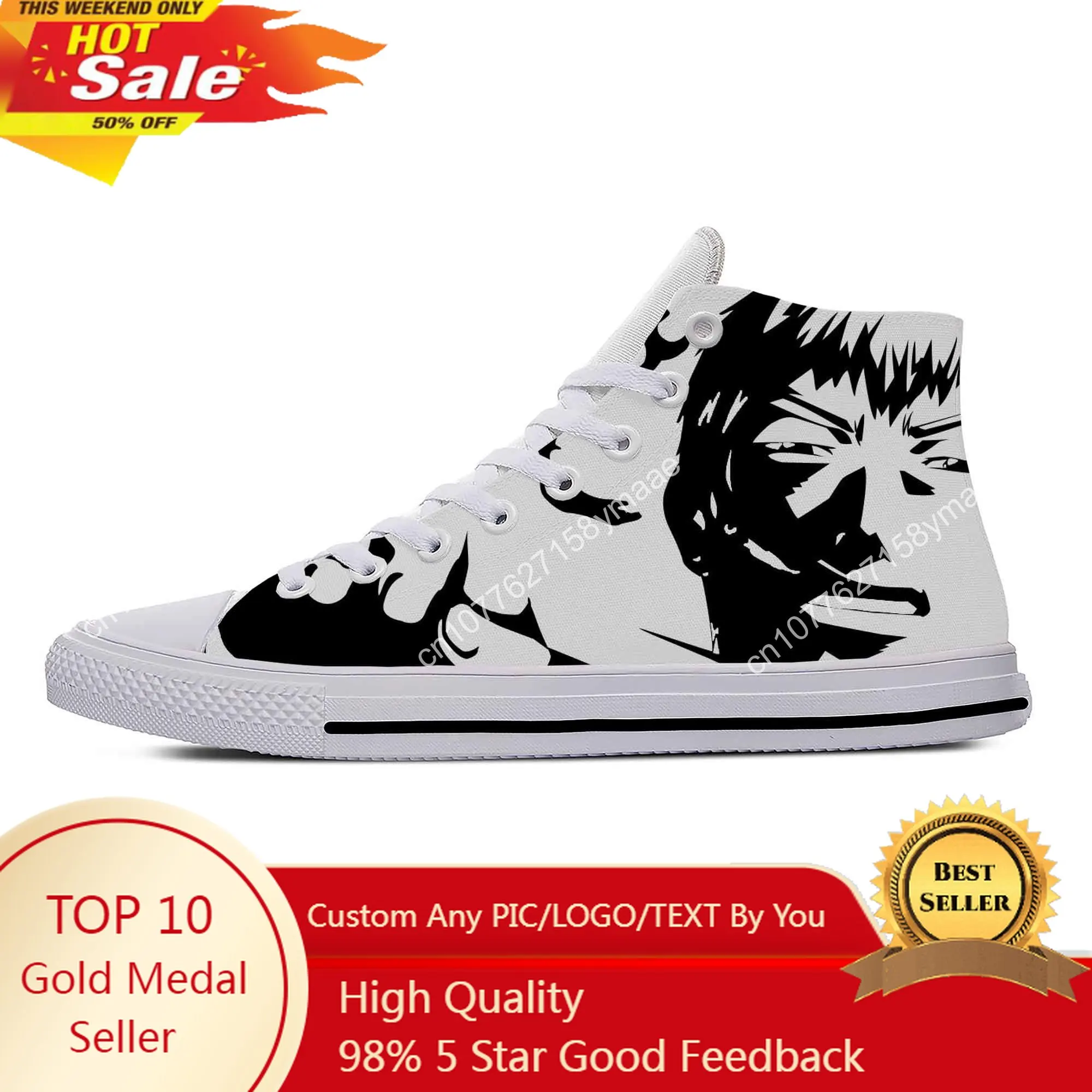 

Hot Anime Manga Cartoon Great Teacher Onizuka GTO Casual Cloth Shoes High Top Lightweight Breathable 3D Print Men women Sneakers