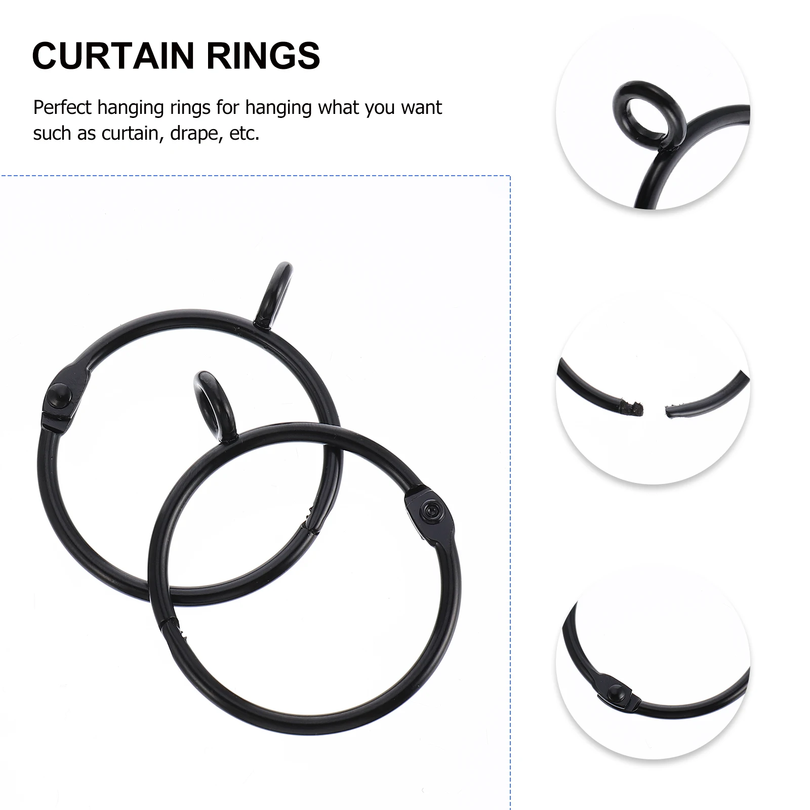 

20pcs Curtain Roman Rings Metal Hanging Rings Strong Load Capacity Easy Install Home Decoration Window Hangers Curtain