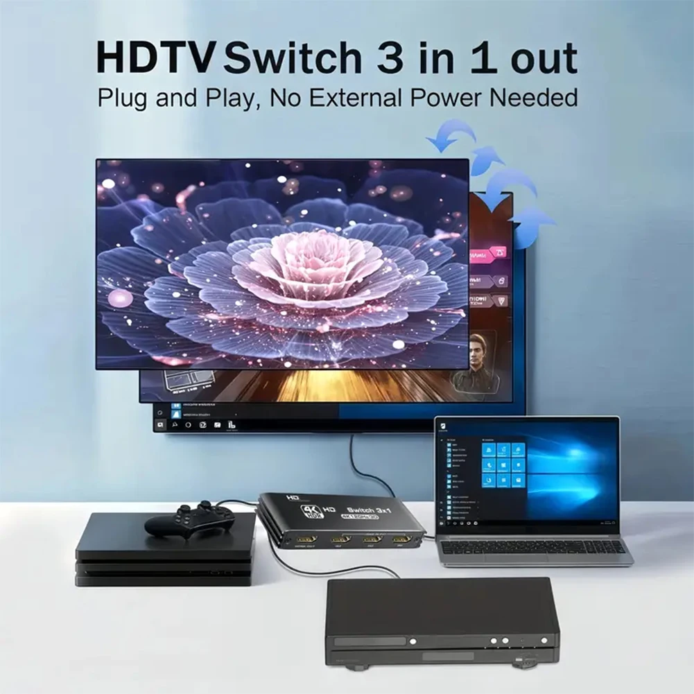 4K HDMI-متوافق الفاصل 3 في 1 خارج HDTV التبديل HDMI-متوافق محول 4K @ 120 هرتز HD فيديو الجلاد محول المحور ل Xbox PS5