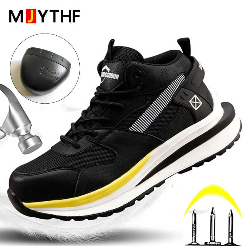 Quality Work Boots Men Anti-puncture Work Sneakers Safety Shoes Men Steel Toe Cap Anti-puncture Indestructible Shoes Protective