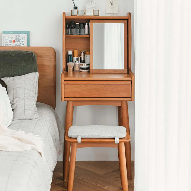 أدراج خشبية صغيرة منضدة الزينة تخزين مكتب ماكياج ماكياج غرفة نوم خلع الملابس فتاة الجمال Penteadeira الأثاث العصري