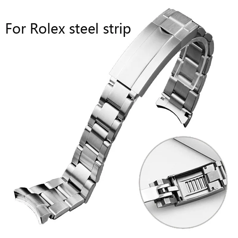 

Watch Band For Rolex SUBMARINER DAYTONA SUP GMT Men Fine-Tuning Pull Button Clasp 904L Stainless Steel Watch Bracelet 20mm