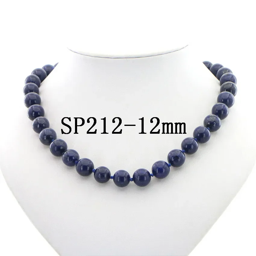 Hot Free New Beautiful Natural 10mm Egyptian Lapis Lazuli Stone Clavicle Chain Necklace Woman Girl Christmas Wedding Gift AAA