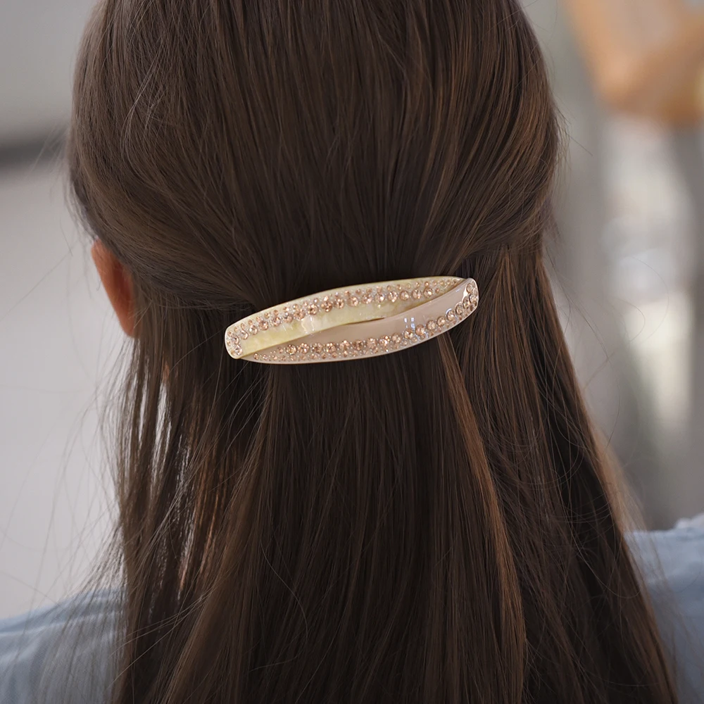 Women Headwear Large Size Rhinestone Hair Clip Stunning Vintage Hair Barrette  For Thick Hair Cute Hair Accessories For Women