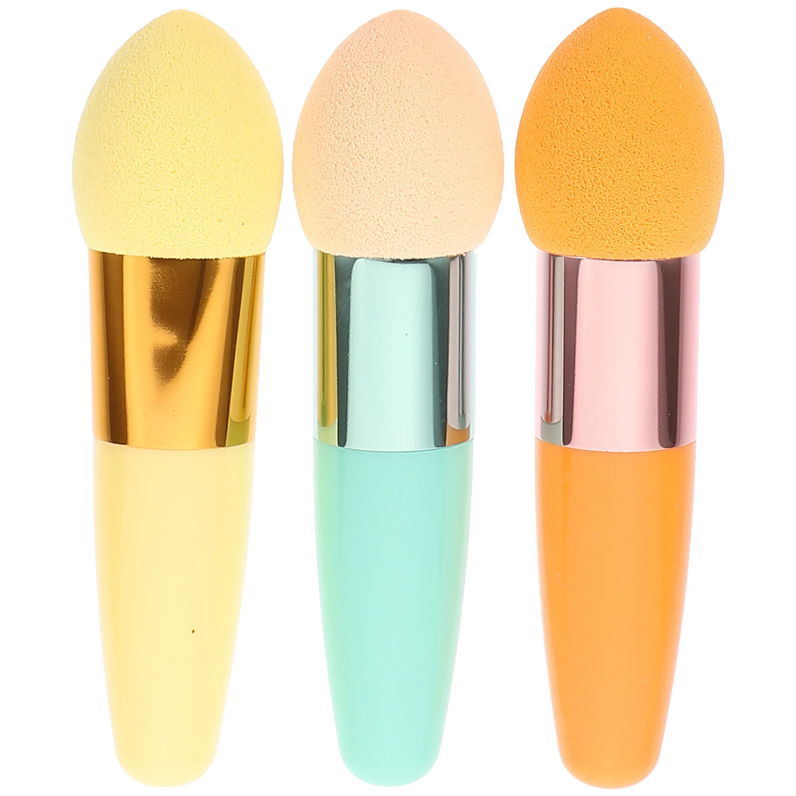 

3Pc Water Droplet Sponge Makeup Brush Set For Foundation Cream Concealer Lollipop Tools Red Skin Color