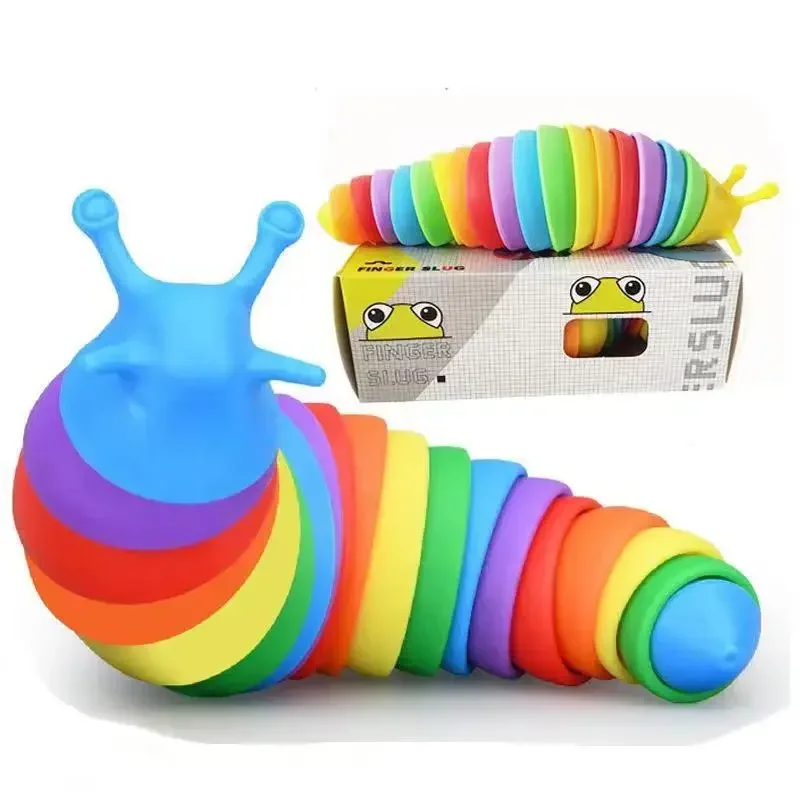 New 18cm Fidget Slug Decompression Toy Cute Caterpillar Shape Decompressor Office Table Toy Sensory Toy for Children and Adults