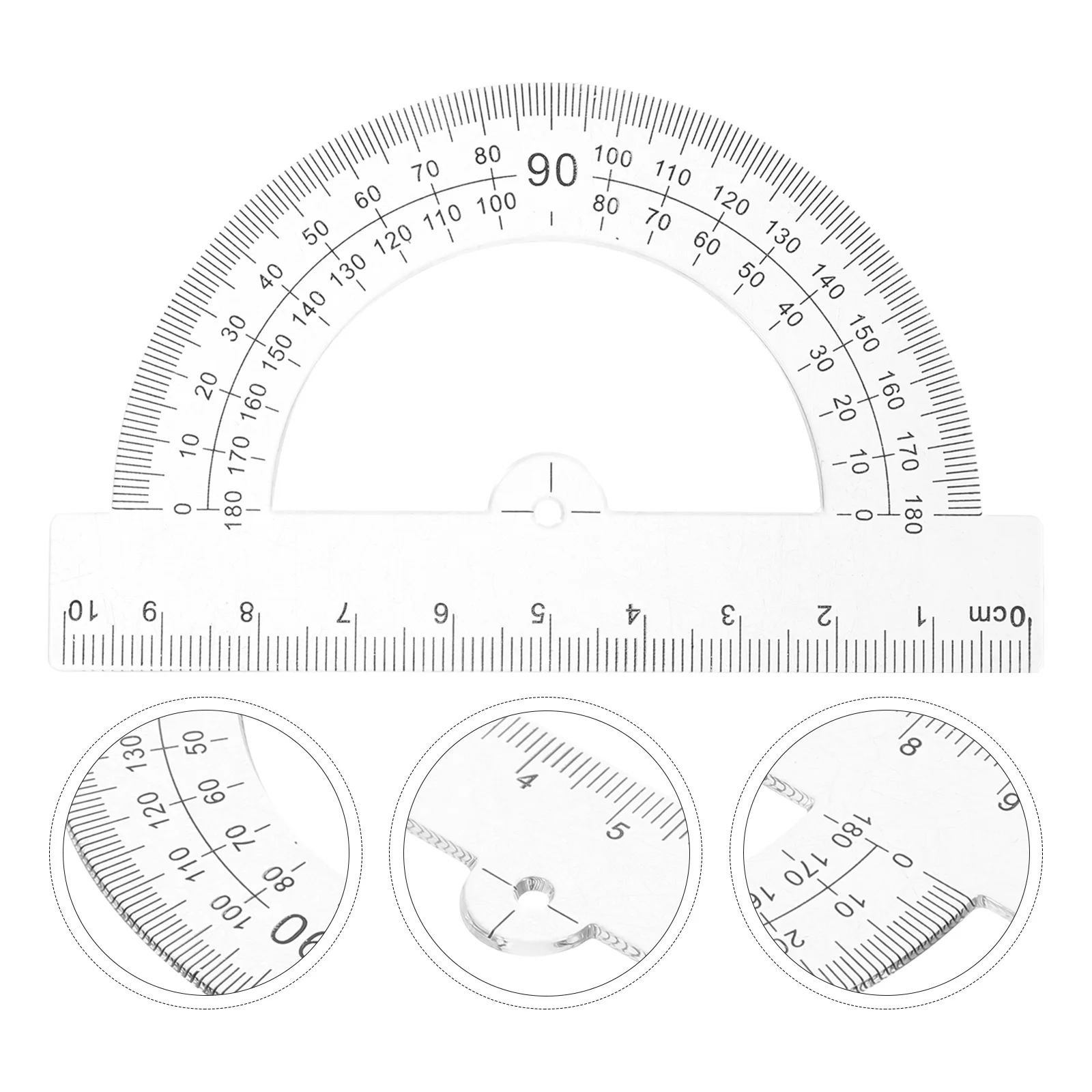 10Pcs Portable Protractor Half Circle Measuring Ruler Math Tool for Students Classroom Use High Erase Protractor