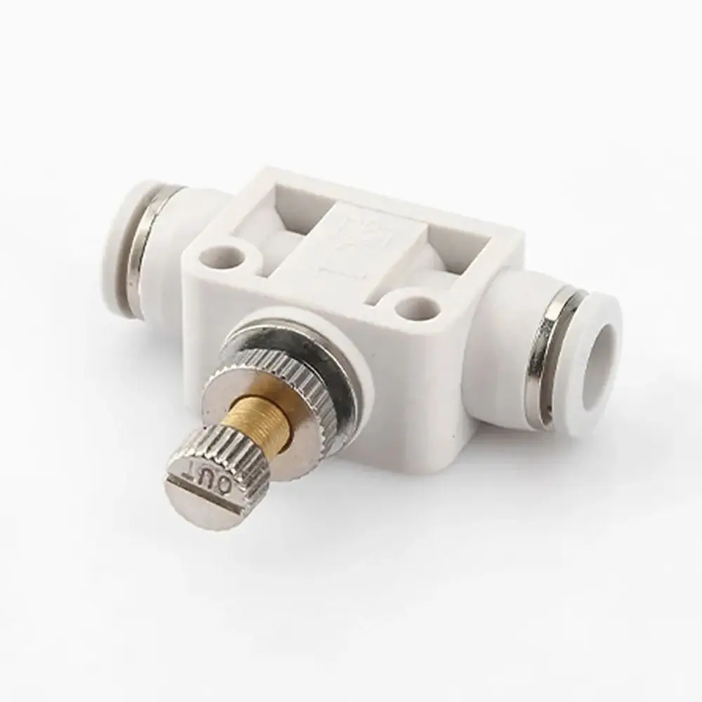 1pc válvula de acelerador pneumático SA-4/6/8/10/12mm conector de tubo de ar de plástico conector de regulação de velocidade válvula de controle de montagem