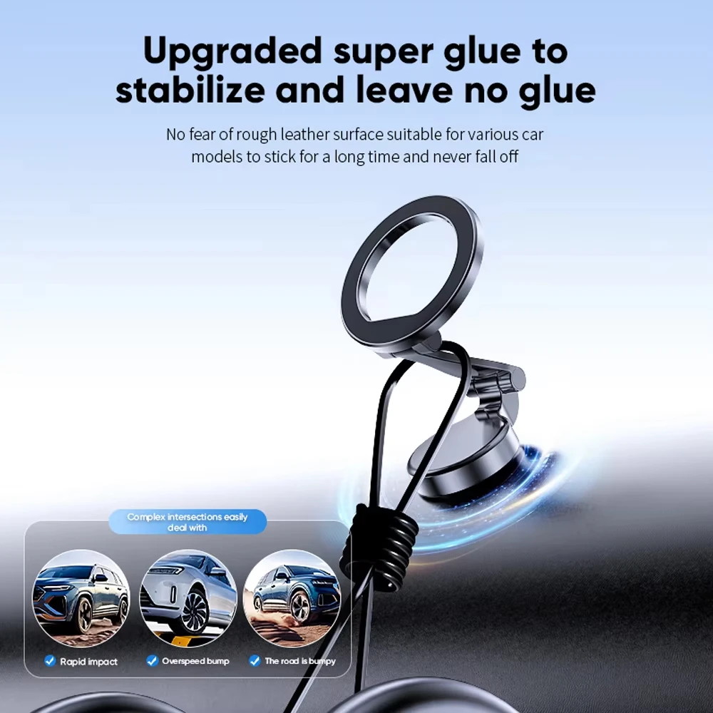 Supporto magnetico universale per telefono per auto Supporto per telefono con ventosa super resistente da 360 gradi Staffa per telefono in lega multifunzionale per iPhone