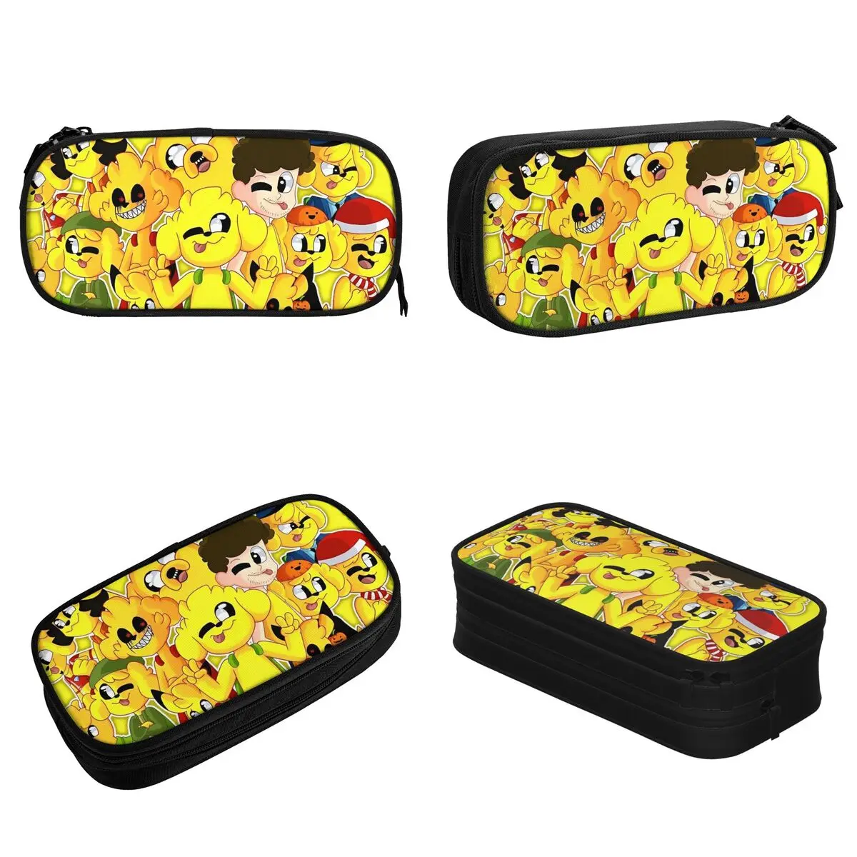 Mikecracks Estuche para lápices de dibujos animados, portalápices, bolsa para niñas y niños, almacenamiento grande, estuches escolares con cremallera para estudiantes