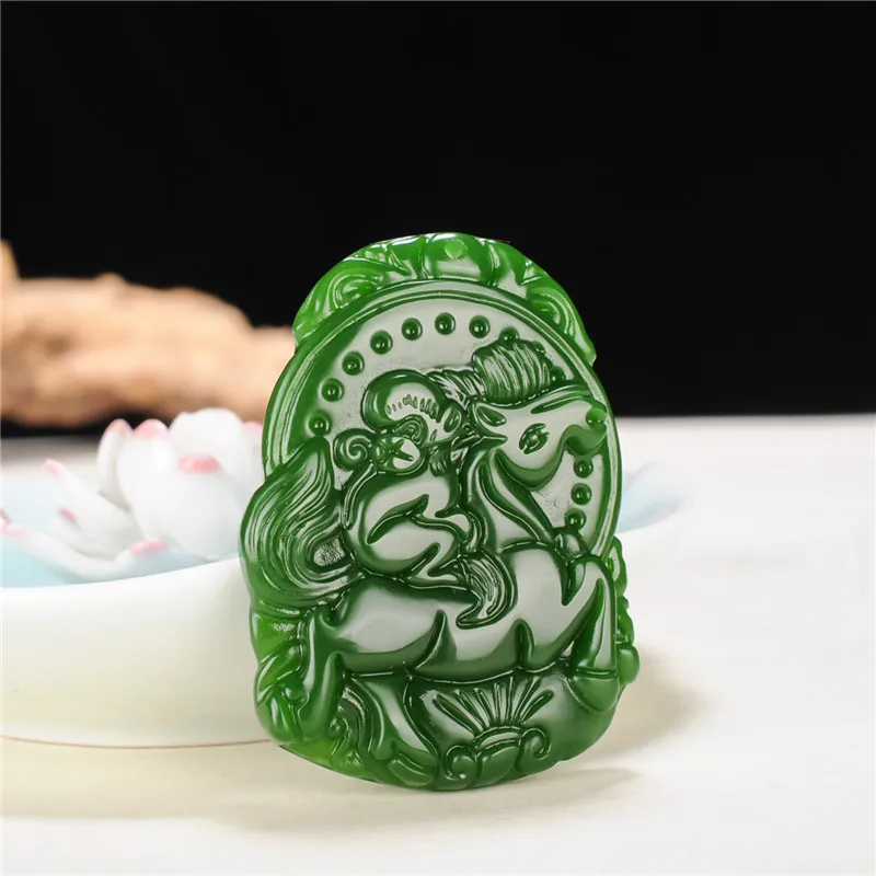 

1pc Jade Pendant With Zodiac Pattern For Men And Women