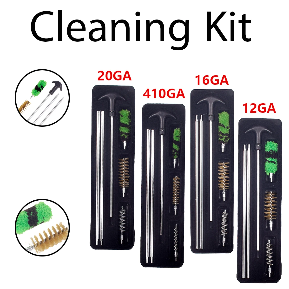 Nieuwe 6 stks/set 12GA 20GA 16GA 410GA Collimator Gun Cleaning Kit Vat Borstel Boring Buis Voor Shotgun Remington 870 Mossberg 500