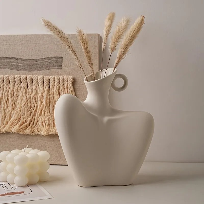 Clavicle-Shaped Vase Style Ceramic Vase Decorative Vase for Table Centerpieces Aesthetic Decorative Vase for Home Offic