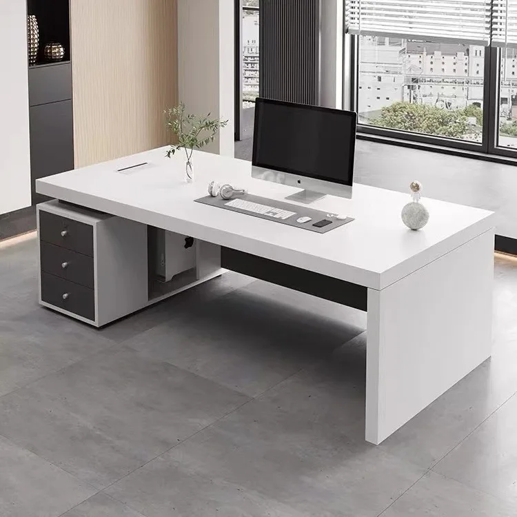 Made in China Modern Design White Office Desks Staff Desk Classic Wooden Office Furniture