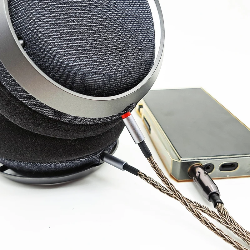 6N หูฟังสาย OCC สายสัญญาณเสียง2.5มม./4.4มม.Balance สำหรับ Philips Fidelio X3 /FiiO Mp3 99% 9997คริสตัลเดี่ยวสายทองแดง