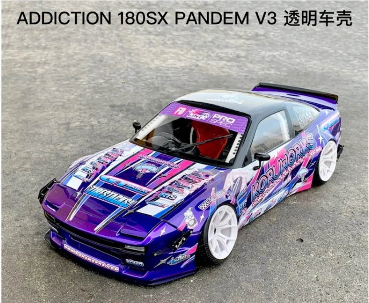 AD-HB9 Addiction Nissan 180SX PANDEM v 31/10RC Drift Wide Clear Body