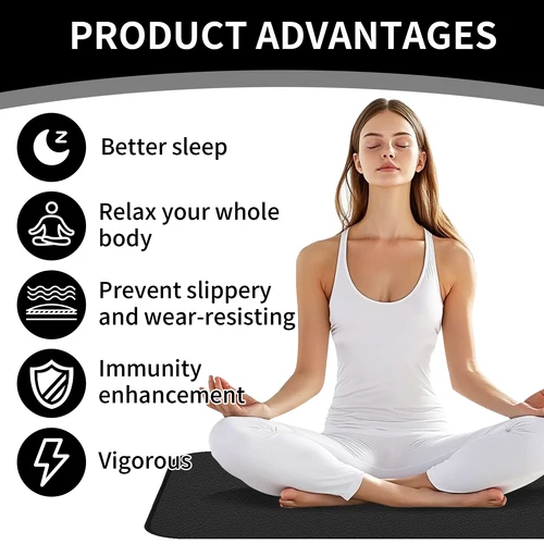 Imagen 2 del producto Estera de puesta a tierra para pies, bienestar conectado a tierra para aliviar el dolor, relajación de tensión muscular, viaje, almohadilla de puesta a tierra de 25-120CM