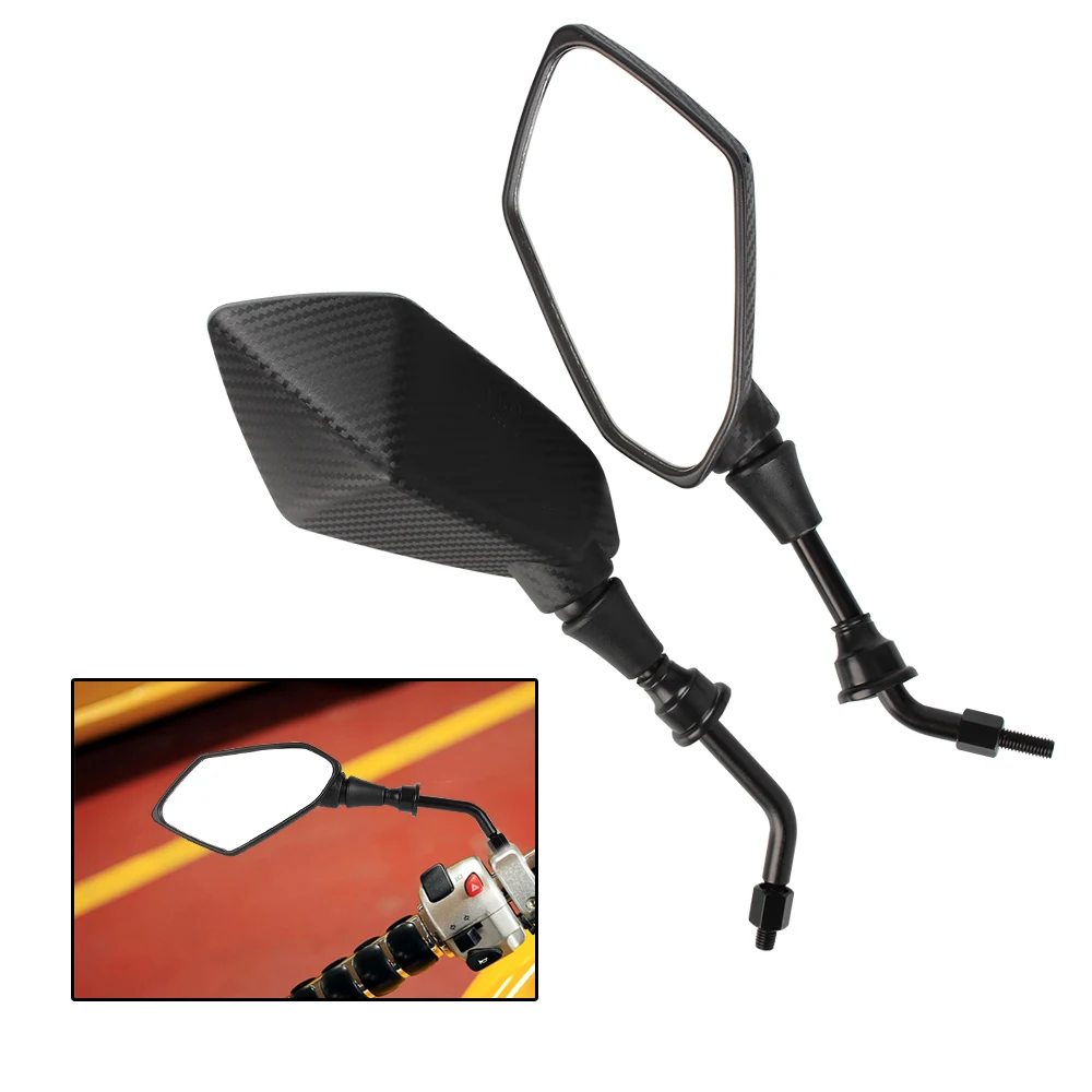 8mm 10mm Back Side Convex Mirror Motorcycle Mirror 1 Pair for Scooter E-Bike Motocycle Handle Bar End Side Rearview Mirrors