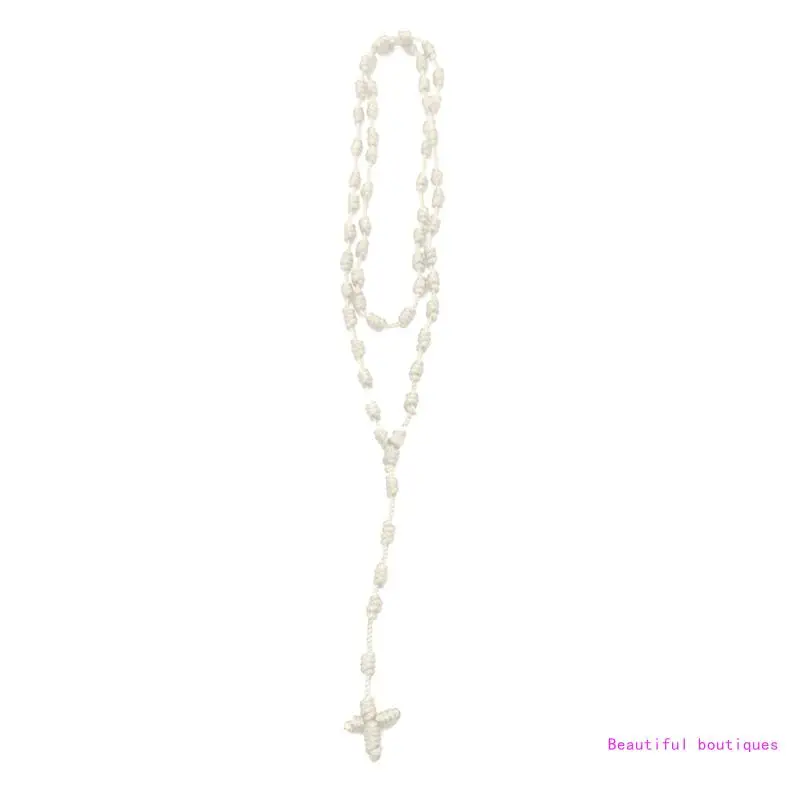 Multipurpose Cotton Knotted Crossing Rosary Bead Stylish Necklace for Men and Women DropShip