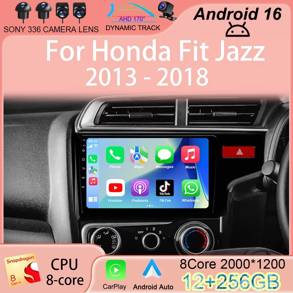

Автомагнитола Android 16 9'' для Honda Fit Jazz 2013-2018 с GPS-навигацией, стереосистемой и мультимедийным видеоплеером, головное устройство с экраном