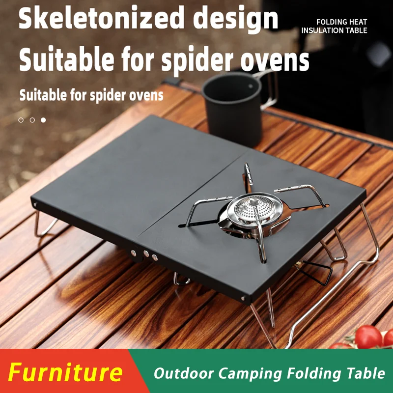 Открытый кемпинг пикник паук плита стол складной портативный мини алюминиевый изолированный стол с подогревом газовая плита для барбекю подставка