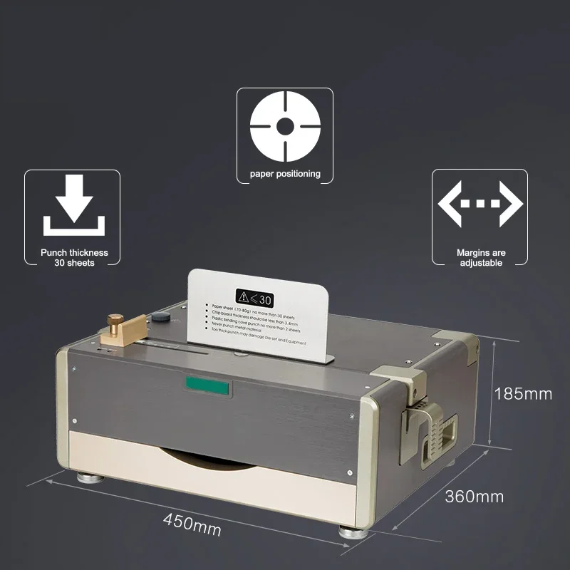 NB989 Heavy Duty Multi-Energy Electric Rubber Ring Clamp Strip Iron Ring Replaceable Knife Binding Punching Machine