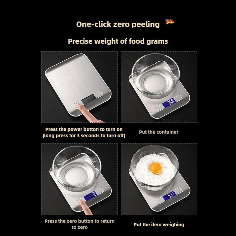 10 كجم المطبخ المنزلية ميزان إلكتروني شحن الفولاذ المقاوم للصدأ المعجنات الخبز مقياس المجوهرات طاولة صغيرة وزن دقيق #4