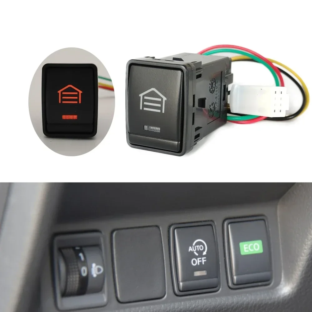 For Nissan X-Trail TEANA 2013 - 2018 Push Switch Car Orange LED Garage Button Switch Refitted Switch with Connection Wire