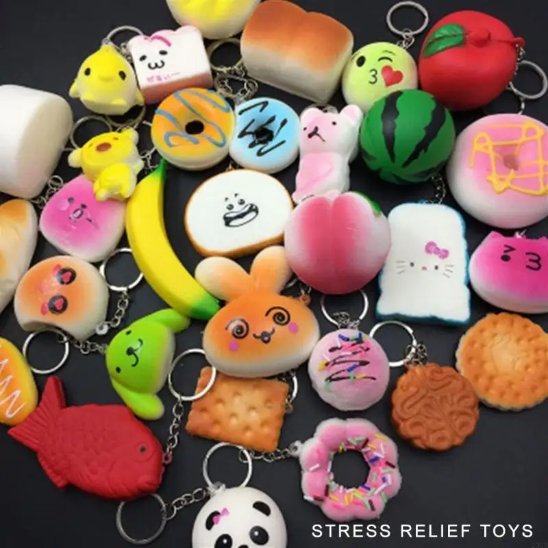 23GD Squeeze Bread Toy Squeezable Toy Stress Relief Bun Toy Office Adult Gift