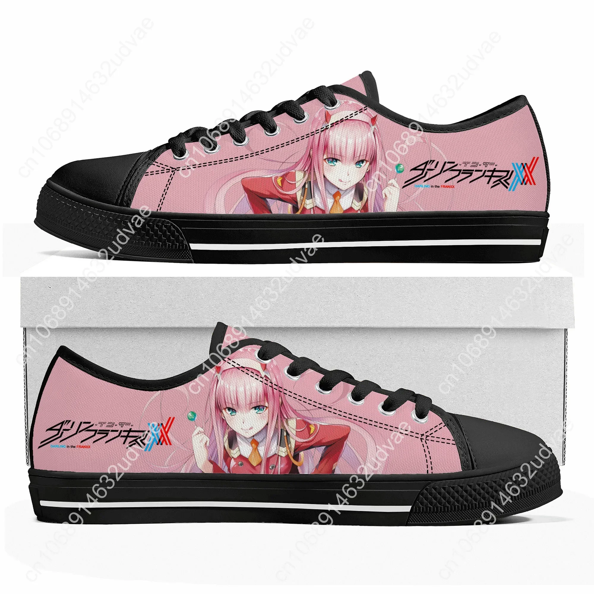 DARLING In The FRANXX Zero Two Low Top Sneakers Mens Womens Teenager High Quality Canvas Sneaker Couple Shoes Custom Shoe