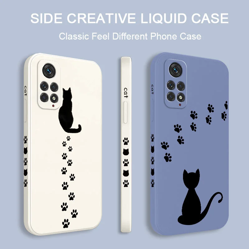 Cat Footprints Phone Case For Xiaomi Redmi Note 11 11S 10 10A 10T 10S 9T 9 8 7 Pro Plus 10C 9A 9C 9T 4G 5G Cover