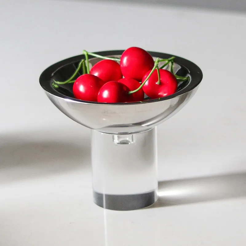 

Crystal Column Base Fruit Bowl Luxury Fruits Bowls Aesthetic Decorative Fruit Tray Elegant Modern Fruits Trays Table Decoration