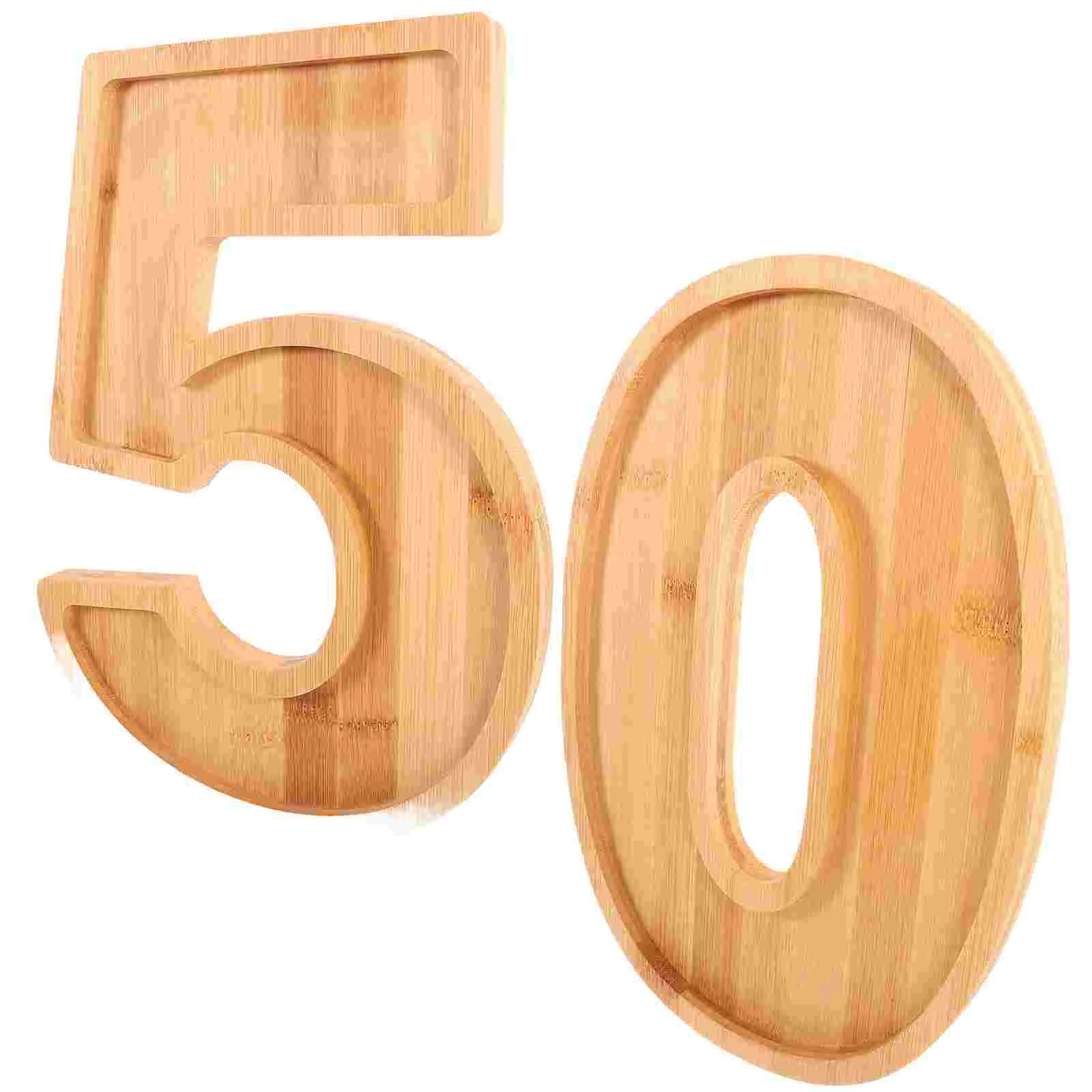 Wooden Number Tray Food Platter Dessert Charcuterie Board Storage Kitchen Plate Shape Snack