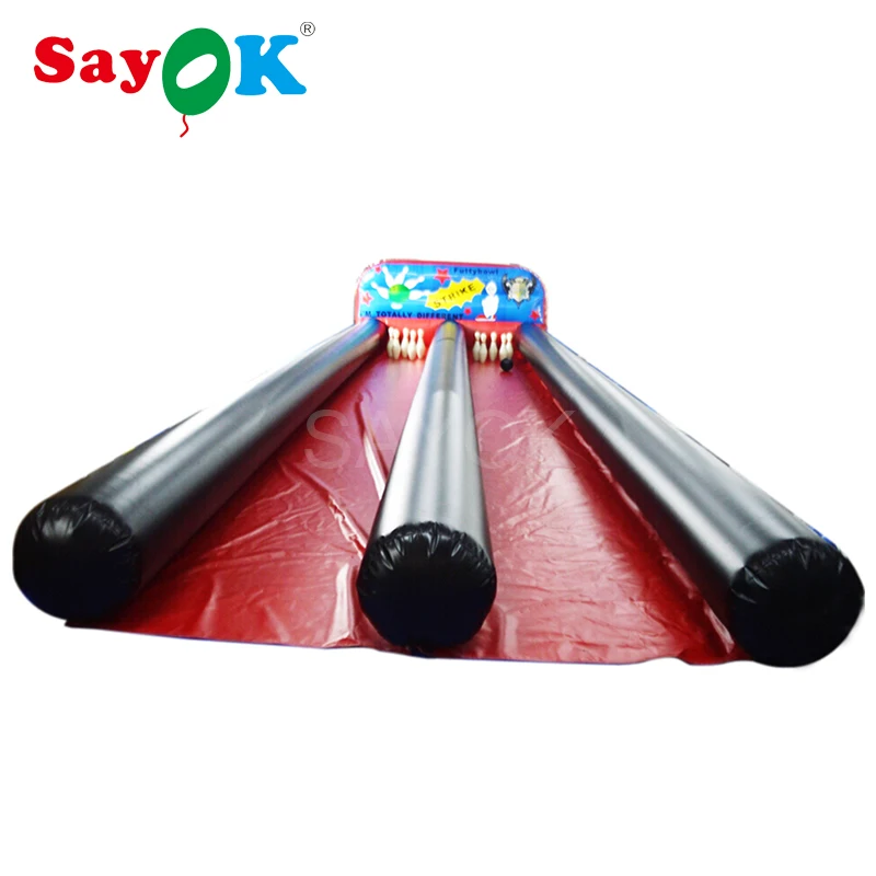 

10x3m Pvc Inflatable Bowling Alley Bowling Lane Bowling Slide Set With Inflatable Bowling Ball And Pins For Kids And Adults