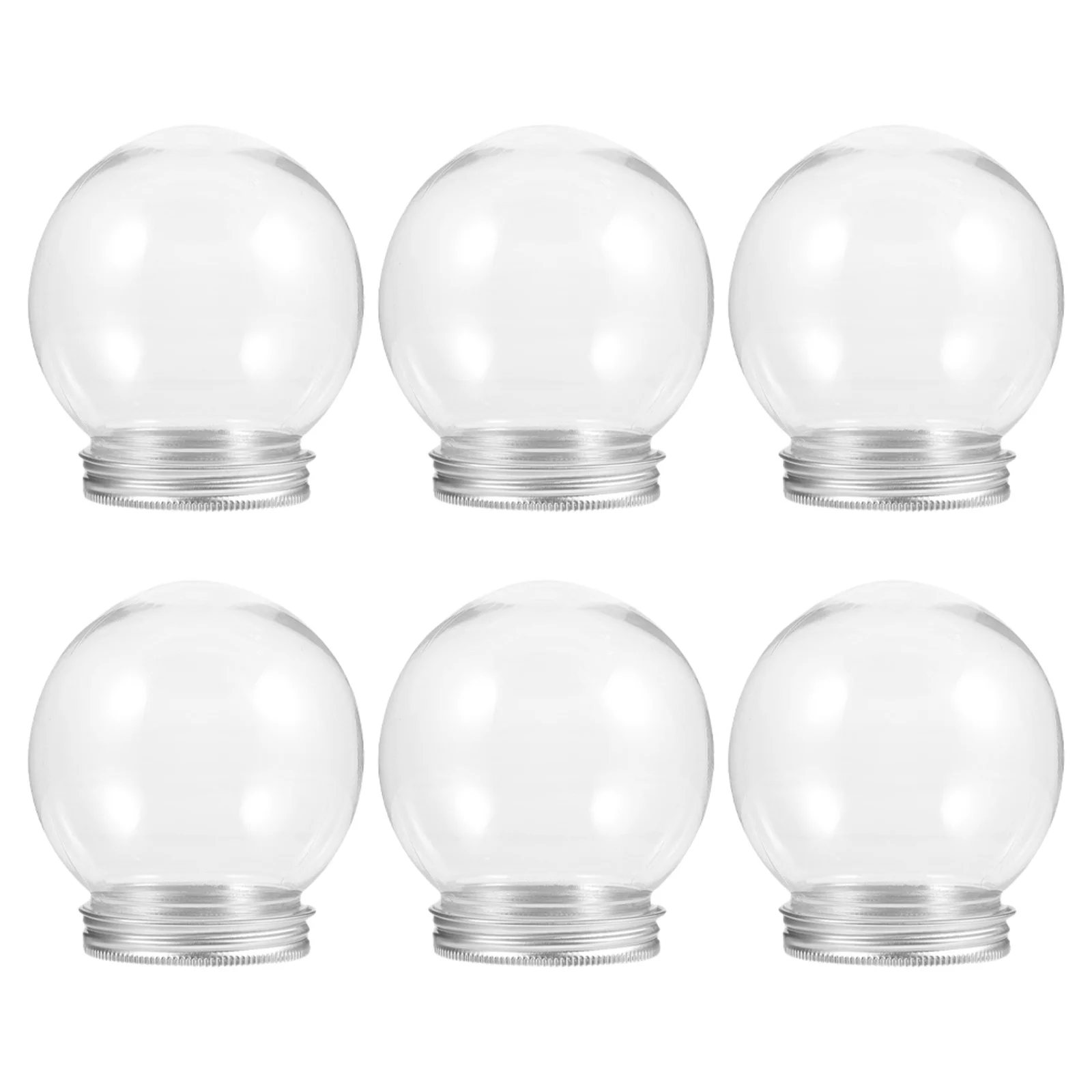 

6pcs Plastic Water Globe Clear Empty Snow Globes For Diy Crafts Making Christmas Decorative Ball Shape Globe Diy Supplies