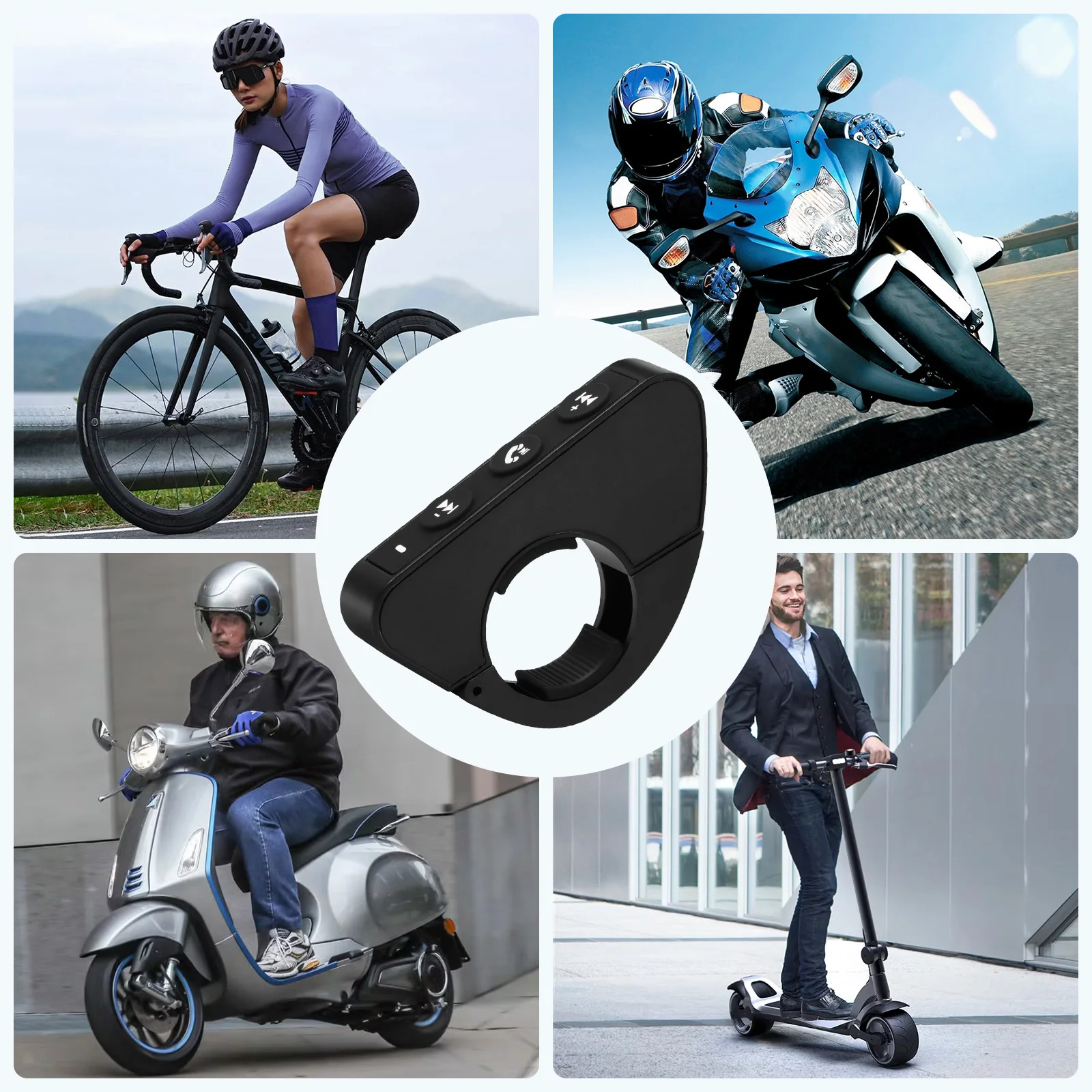 زر تحكم عن بعد متوافق مع البلوتوث اللاسلكي ، سماعة أذن خوذة ، مقود دراجة نارية ، متحكم وسائط ، عجلة قيادة