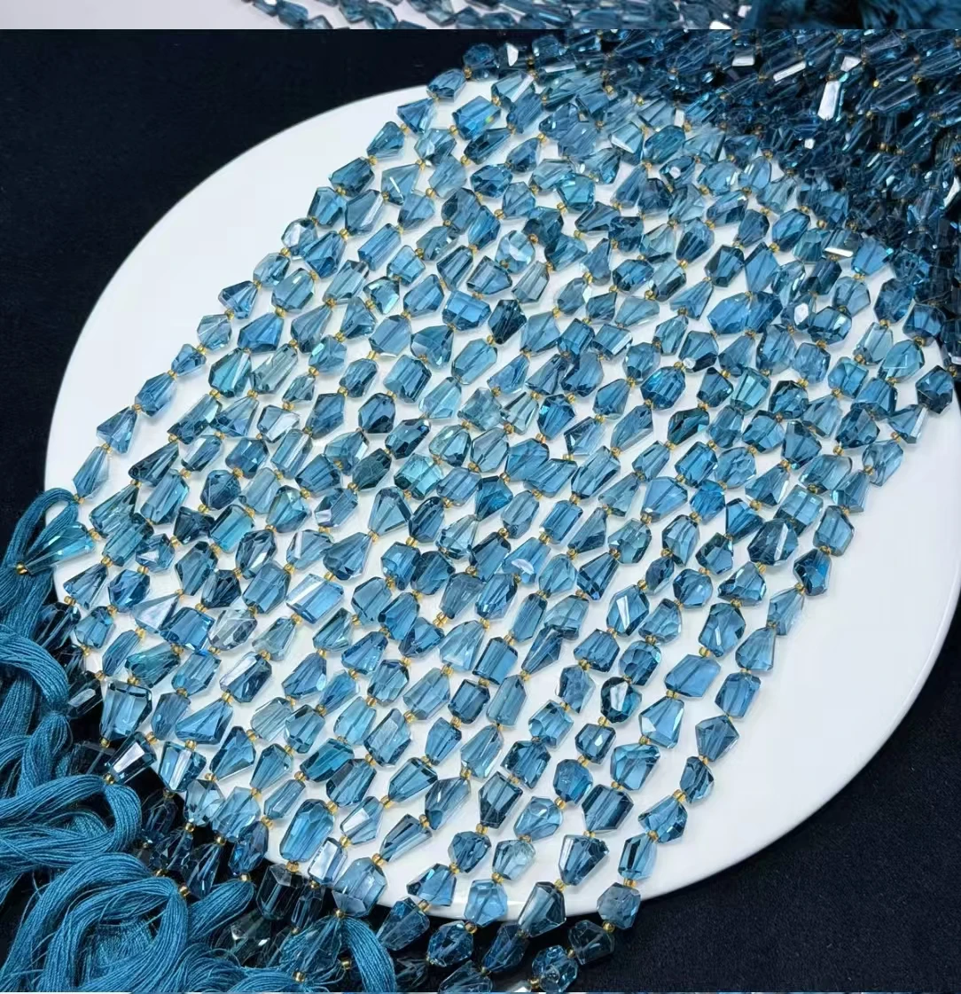 Jewelry Making London - 26cm 6A Natural London Blue Topaz