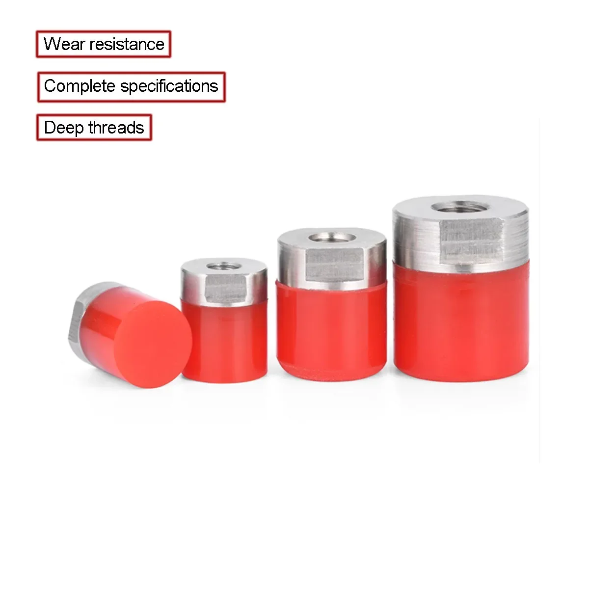 50A polyurethaan ingekapselde moeren - roestvrijstalen binnendraad anti-botsing, schokabsorberende drukblokken M4-M10