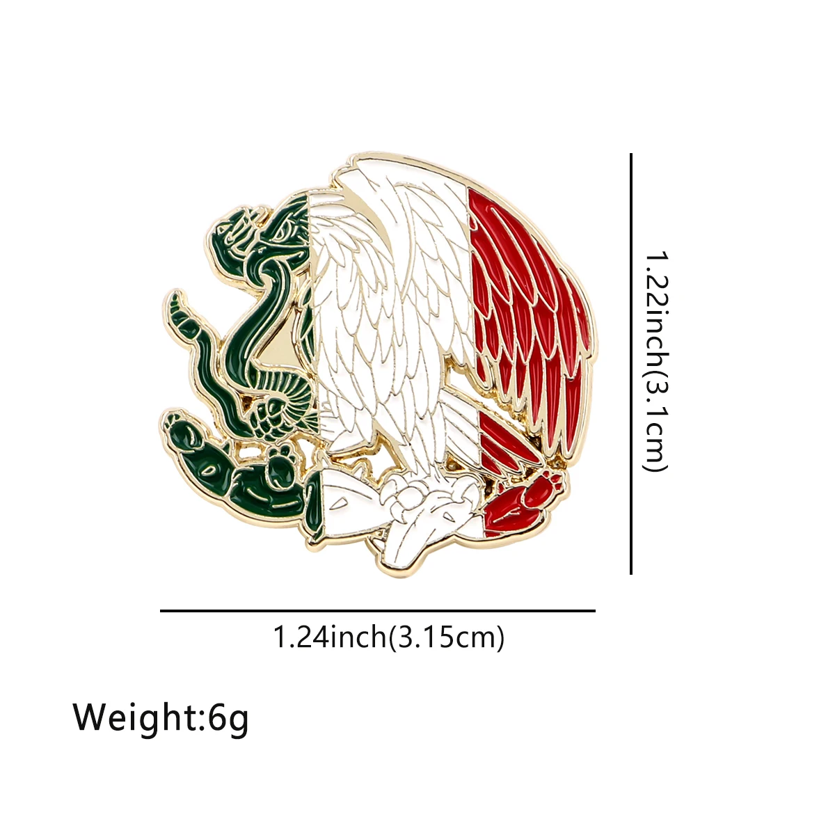 Mexico Sign Enamel Pin Griffon Lapel Pins for Backpacks Brooches Badges Metal Brooch for Clothes Jewelry Souvenir Gifts Friends