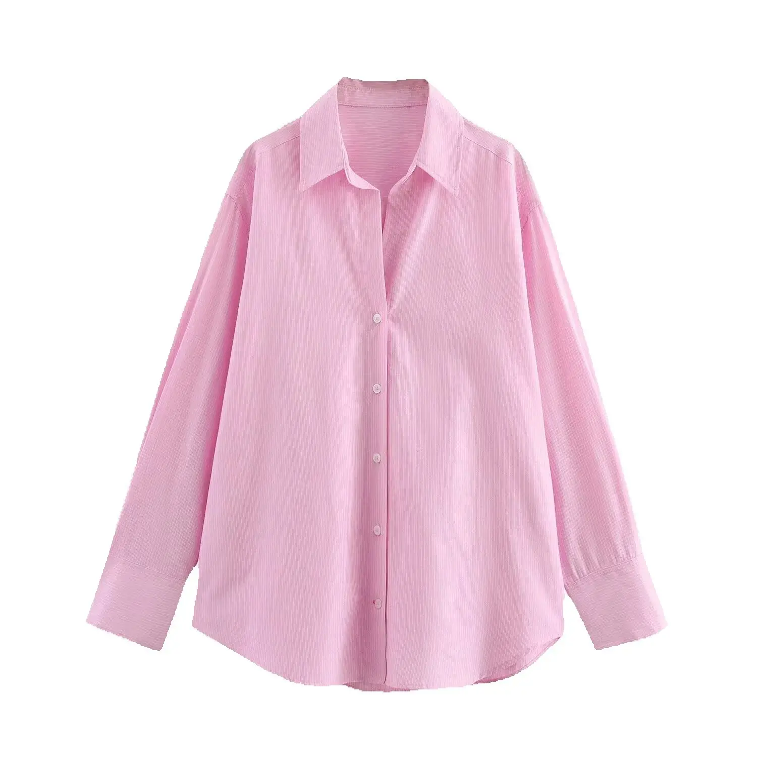 

KONDALA женская осенняя стильная рубашка в тонкую полоску с лацканами розовая рубашка новинка 2025 весна-лето модная повседневная пляжная милая рубашка для отдыха