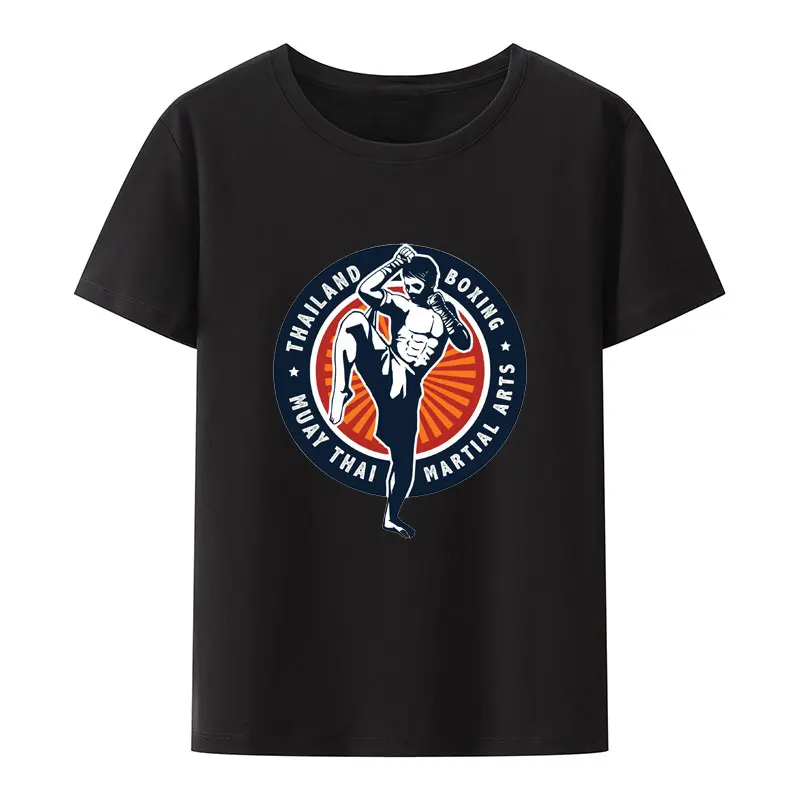 Tailândia boxe muay thai artes marciais impressão t camisa bonito novo estilo novidade lazer casual confortável solto presente ginásio y2k