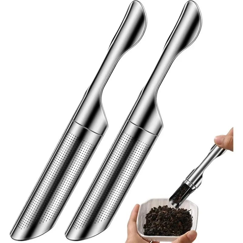 B97A-2Pcs Tea Infuser For Loose Leaf Tea,2-In-1 Tea Scoop Infuser Tea Strainers For Loose Tea, 304 Stainless Steel Steeper
