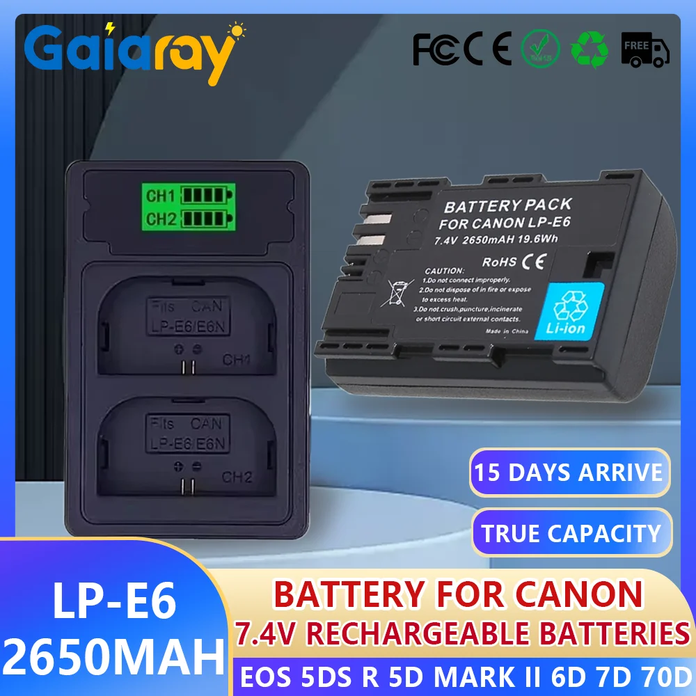 Lp E6 LPE6 LP-E6 Ba… - image