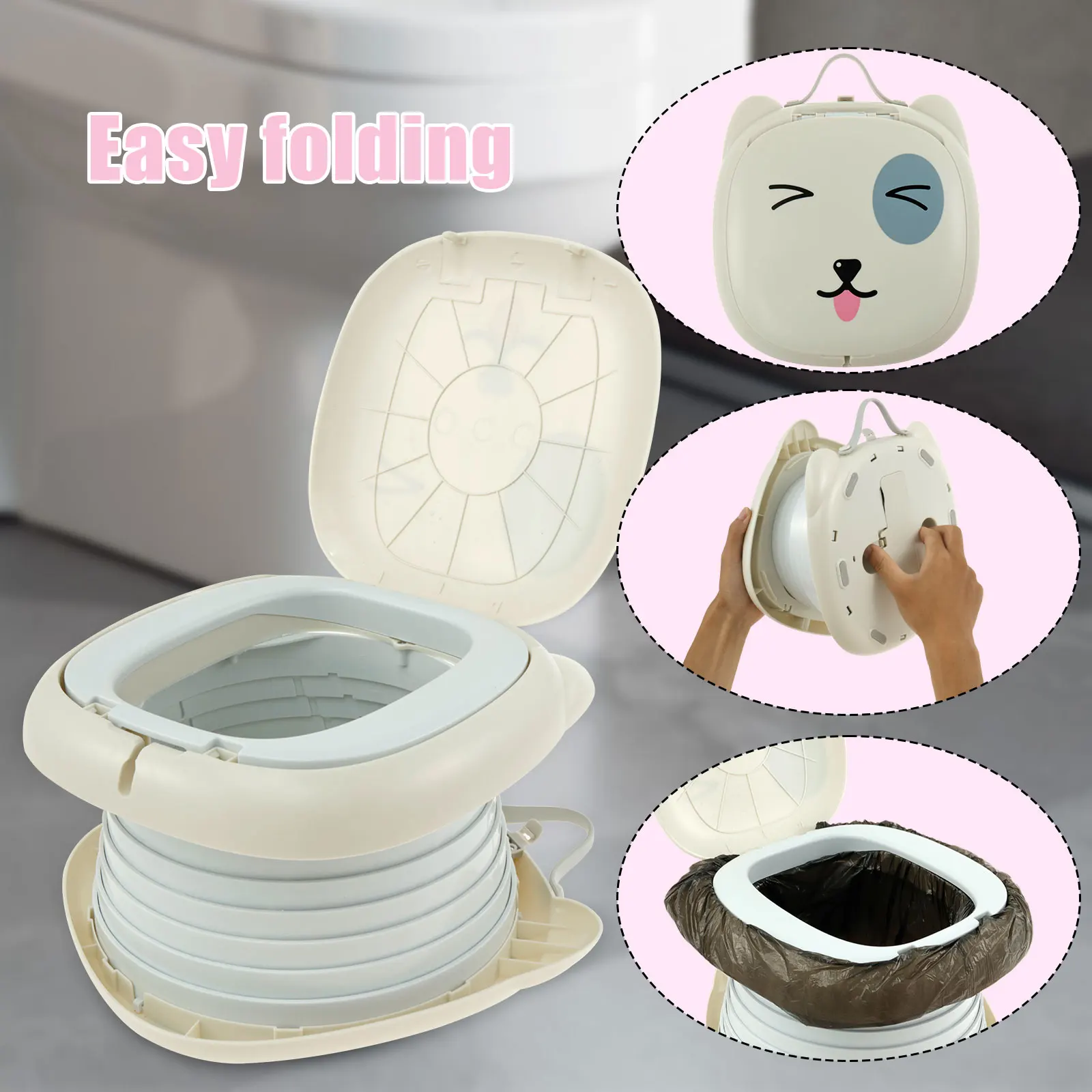 Portable Foldable Potty Baby Travel Boy WC Girl Pot Toilet Anti-slip Kids Training Pot Outdoor Camping Bathroom Baby Potty