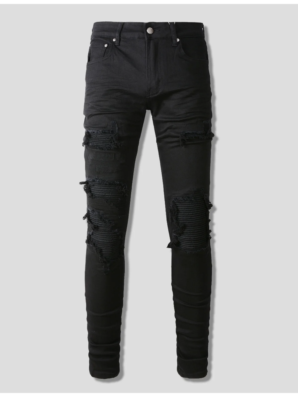 

Джинсы AMR Black High Street с эффектом потертости, облегающие, из денима, модные, в городском стиле, для молодежи, износостойкие, длинные брюки