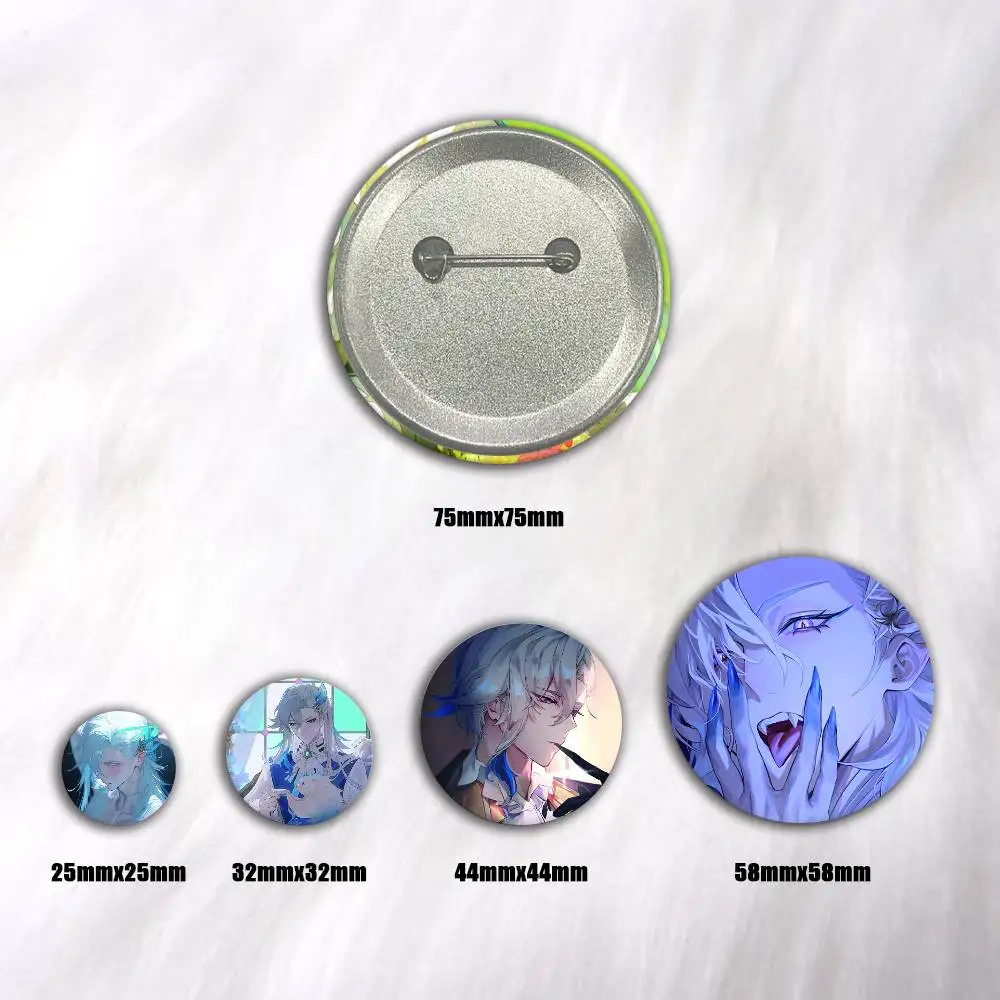 Genshin Impact Neuvillette Creative Round Button Badges Pin Brooch Backpack Jewelry Gift