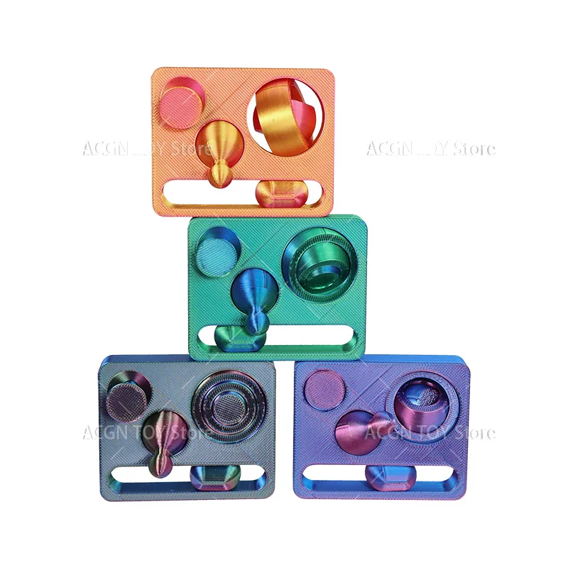 

Новая 3D печатная игрушка 4 в 1 для пальцев, универсальный гироскоп на кончиках пальцев, гравитационное вращение, облегчение тревоги, декомпрессия