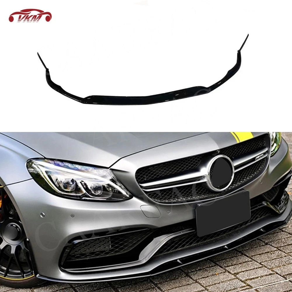 

Carbon Fiber Look Front Bumper Lip Chin Spoiler for Mercedes Benz C Class W205 C200 C43 AMG Sport 2014-2018 ABS Gloss Black Lip