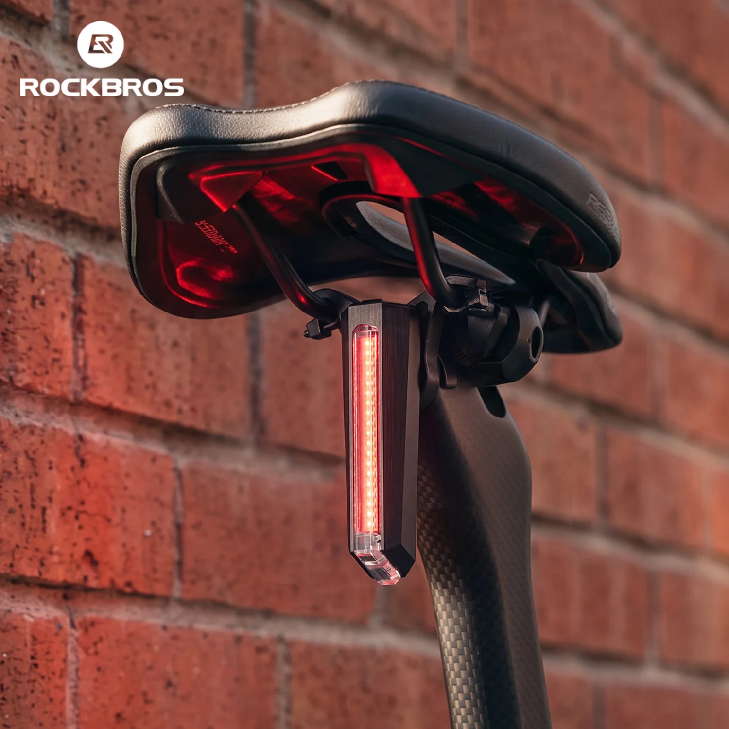 ROCKBROS バイクリアライト IPX5 防水 ブレーキセンシング バイクリアライト 500mAh Type-C 充電式 サイクリング安全テールライト